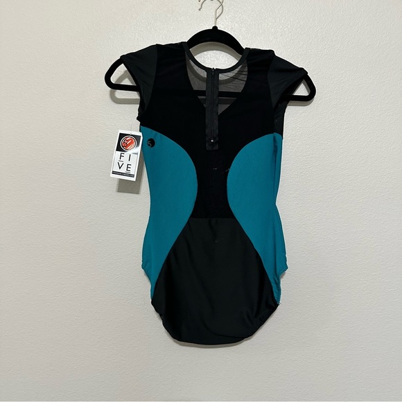 NWT Five The Label women’s L zip mesh back leotard - Picture 3 of 9